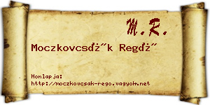 Moczkovcsák Regő névjegykártya